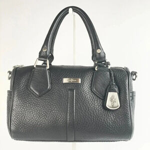 COLE HAAN Satchel Crossbody Bag Color Black Silver Tone Hardware Removable strap